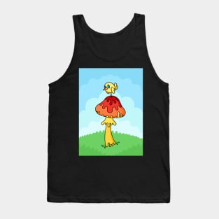 Tiny Bird On a Magical Mushroom Tank Top